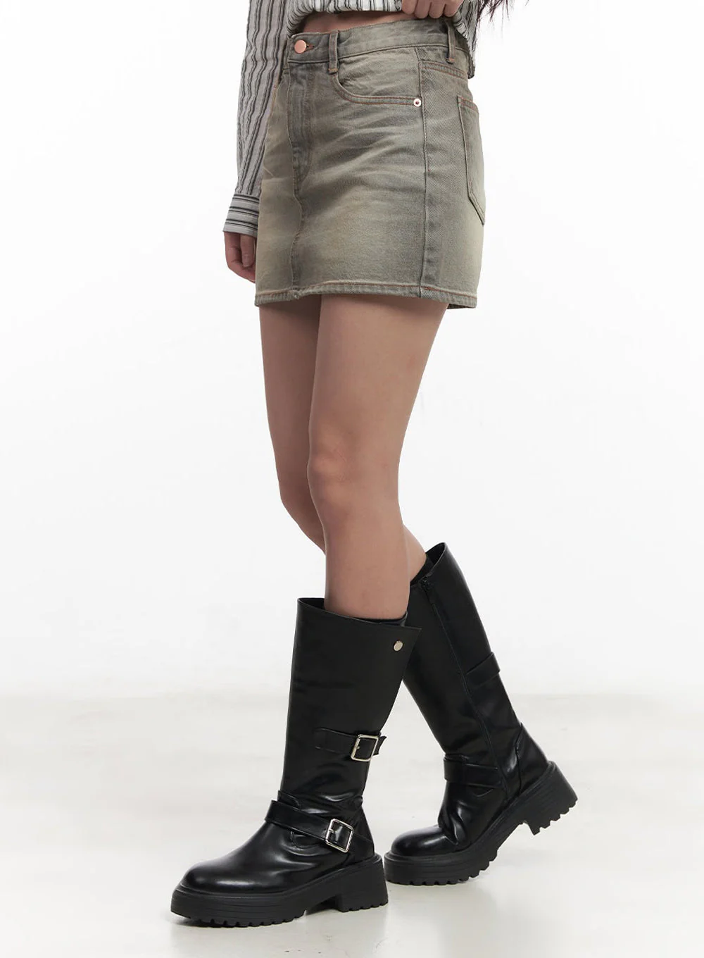 Washed Denim Mini Skirt IM528 - Image 12