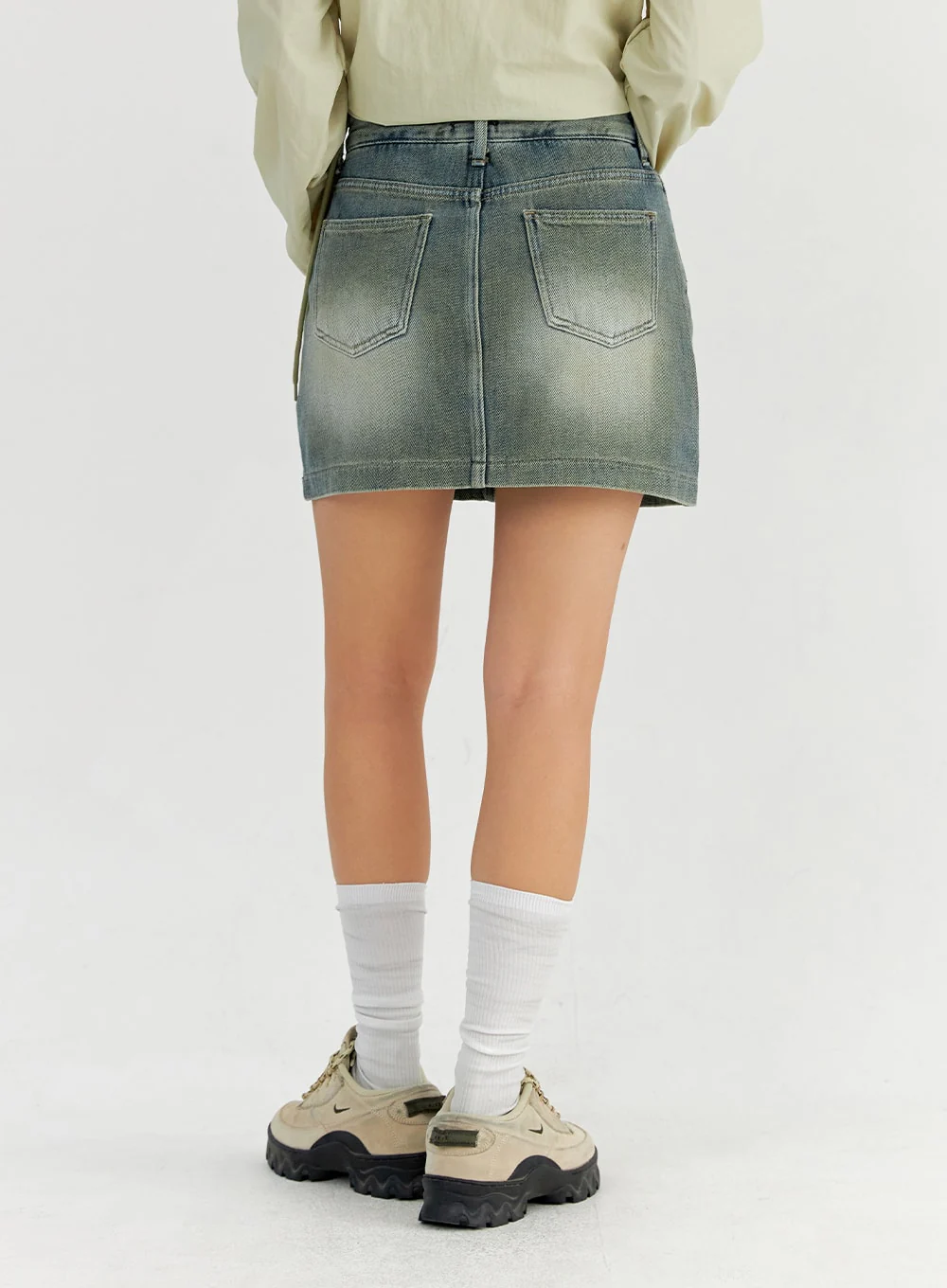 Washed Denim Mini Skort CO327 - Image 6