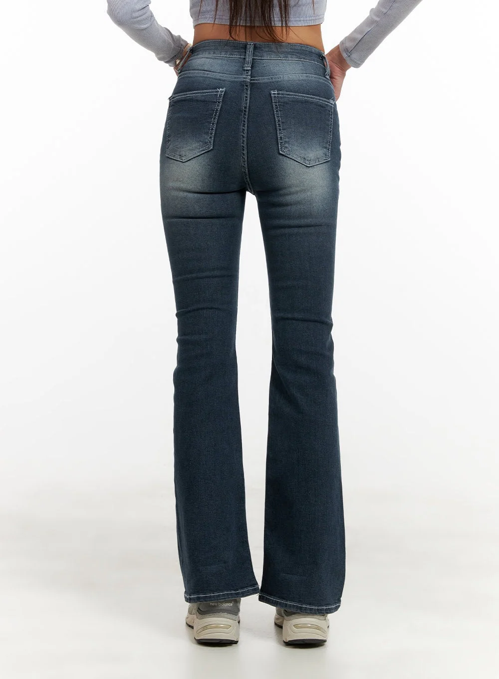 Washed Denim Slim Fit Bootcut Jeans CY402 - Image 7