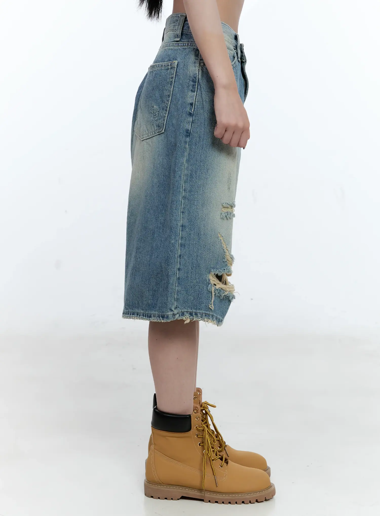 Washed Distressed Jorts CG501 - Image 5