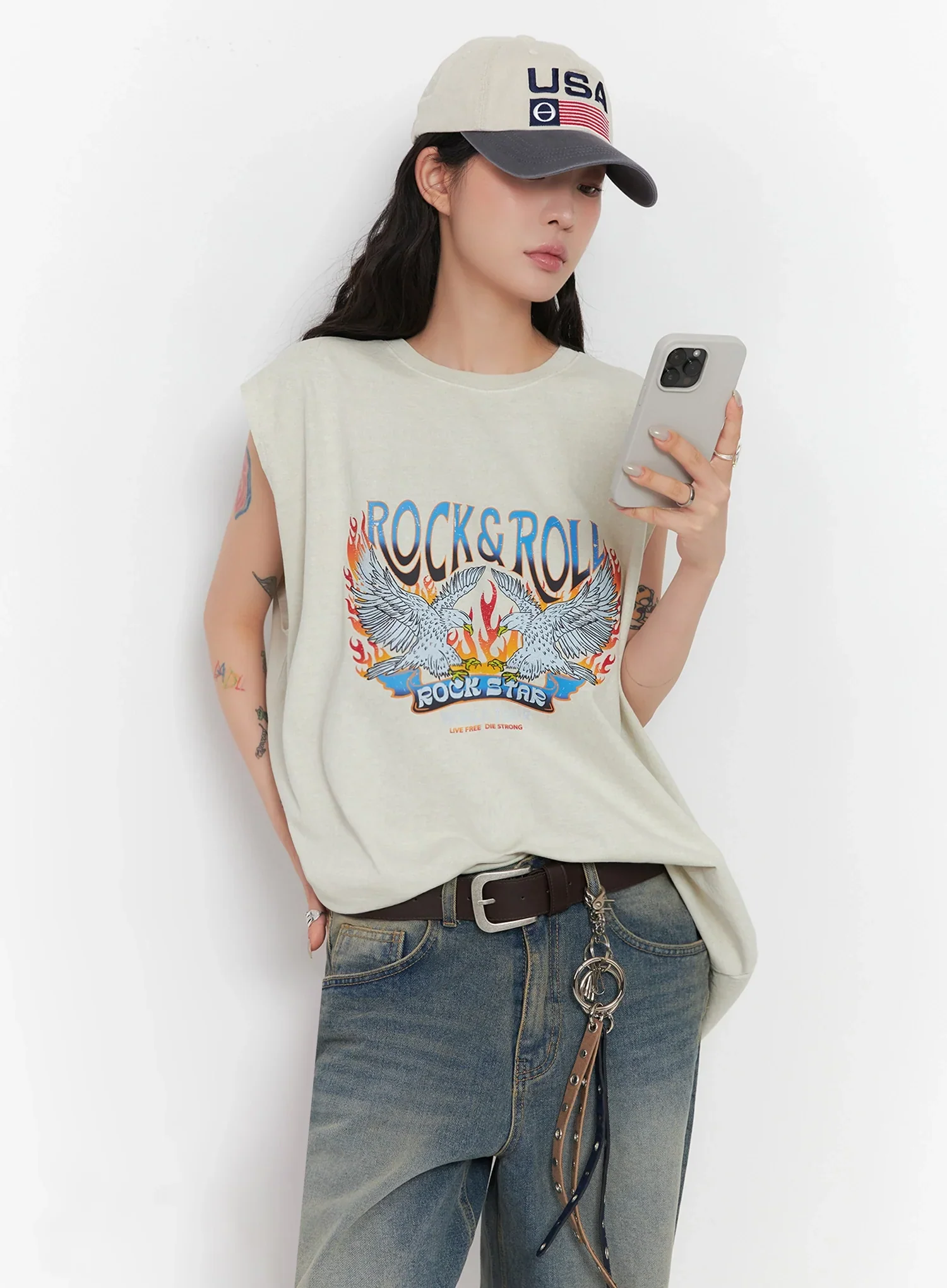Washed Graphic Cap IC503 - Image 2