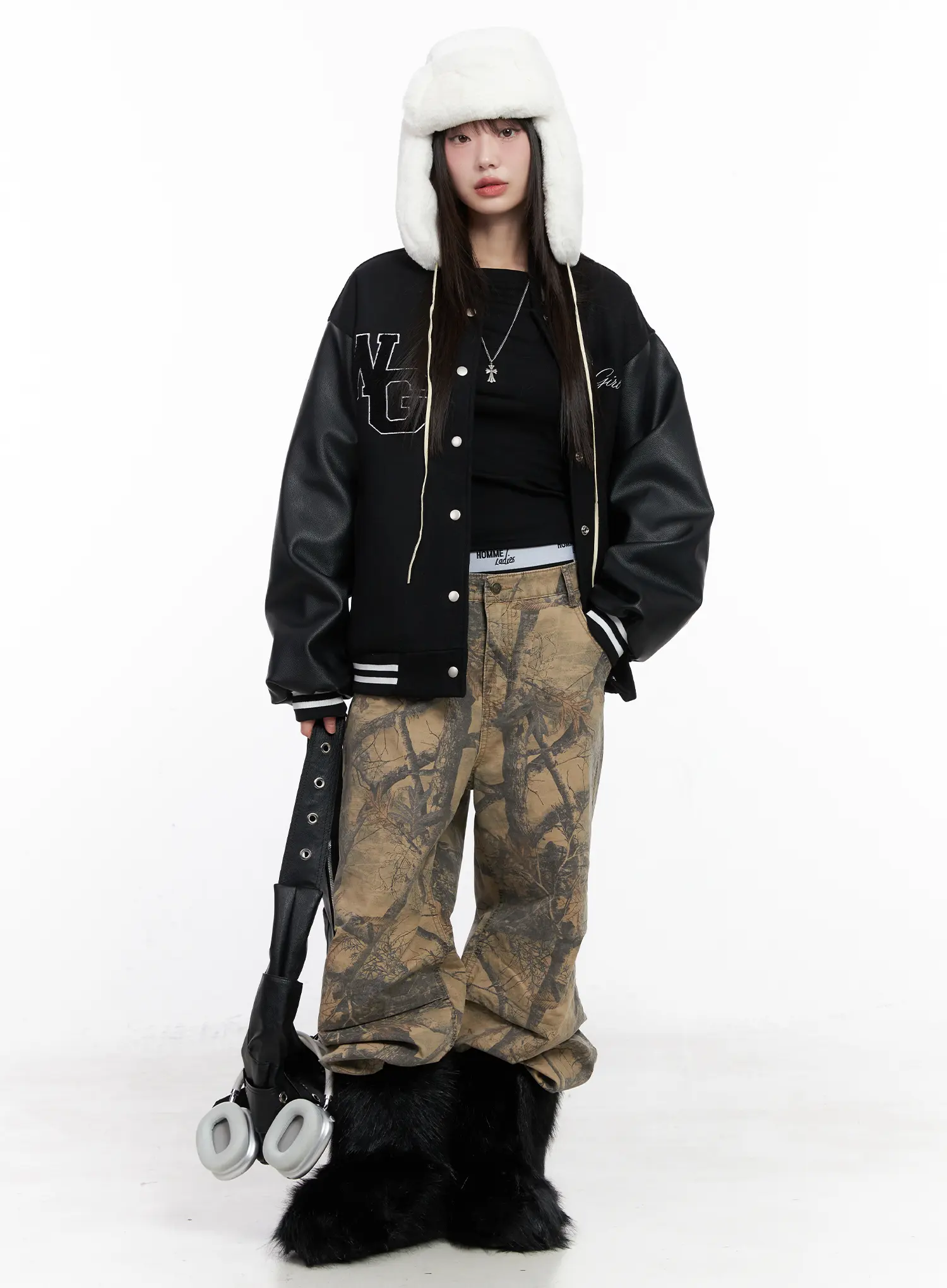 Wave Girl Oversized Varsity Jacket CN510 - Image 4