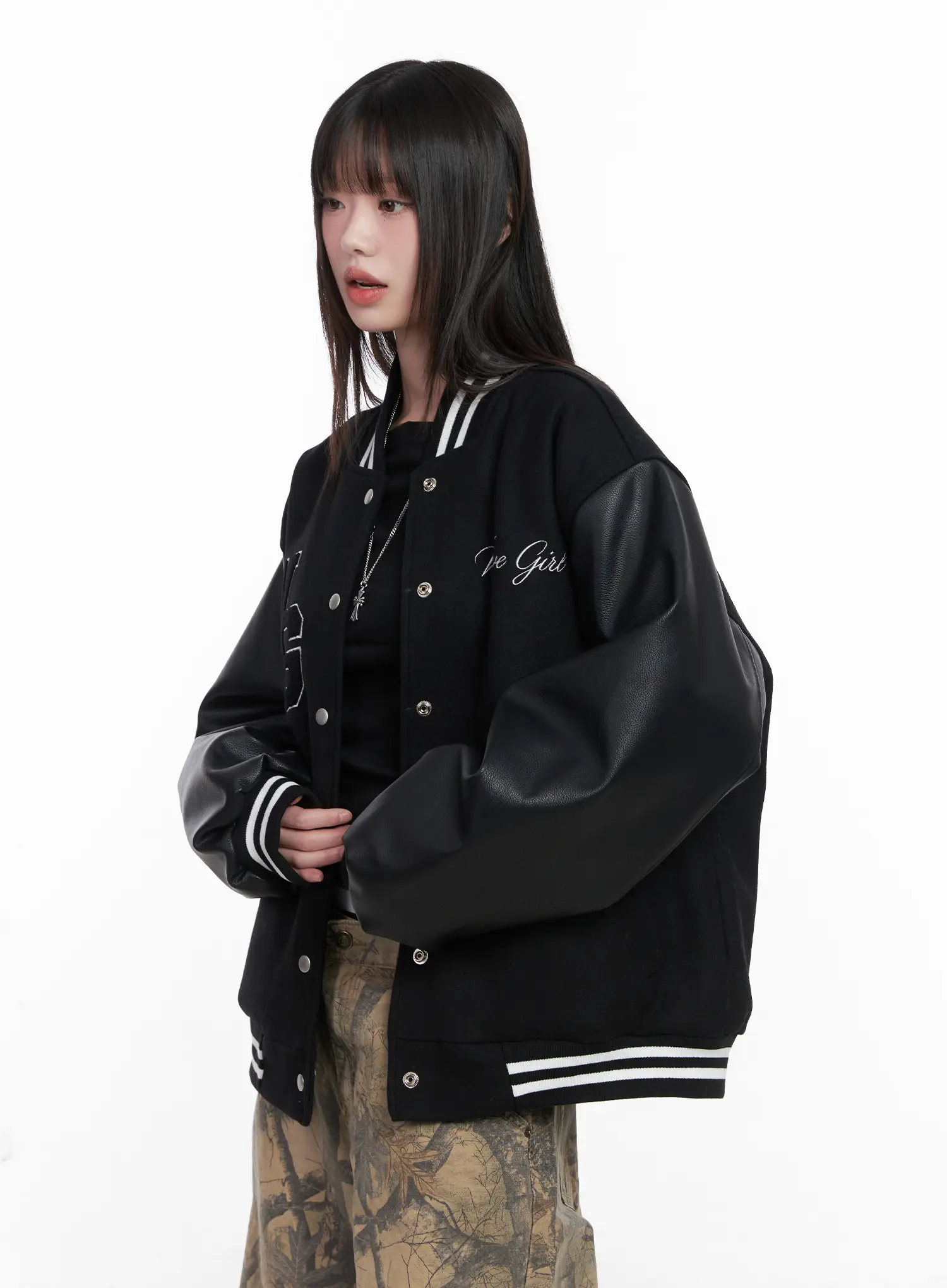 Wave Girl Oversized Varsity Jacket CN510 - Image 7