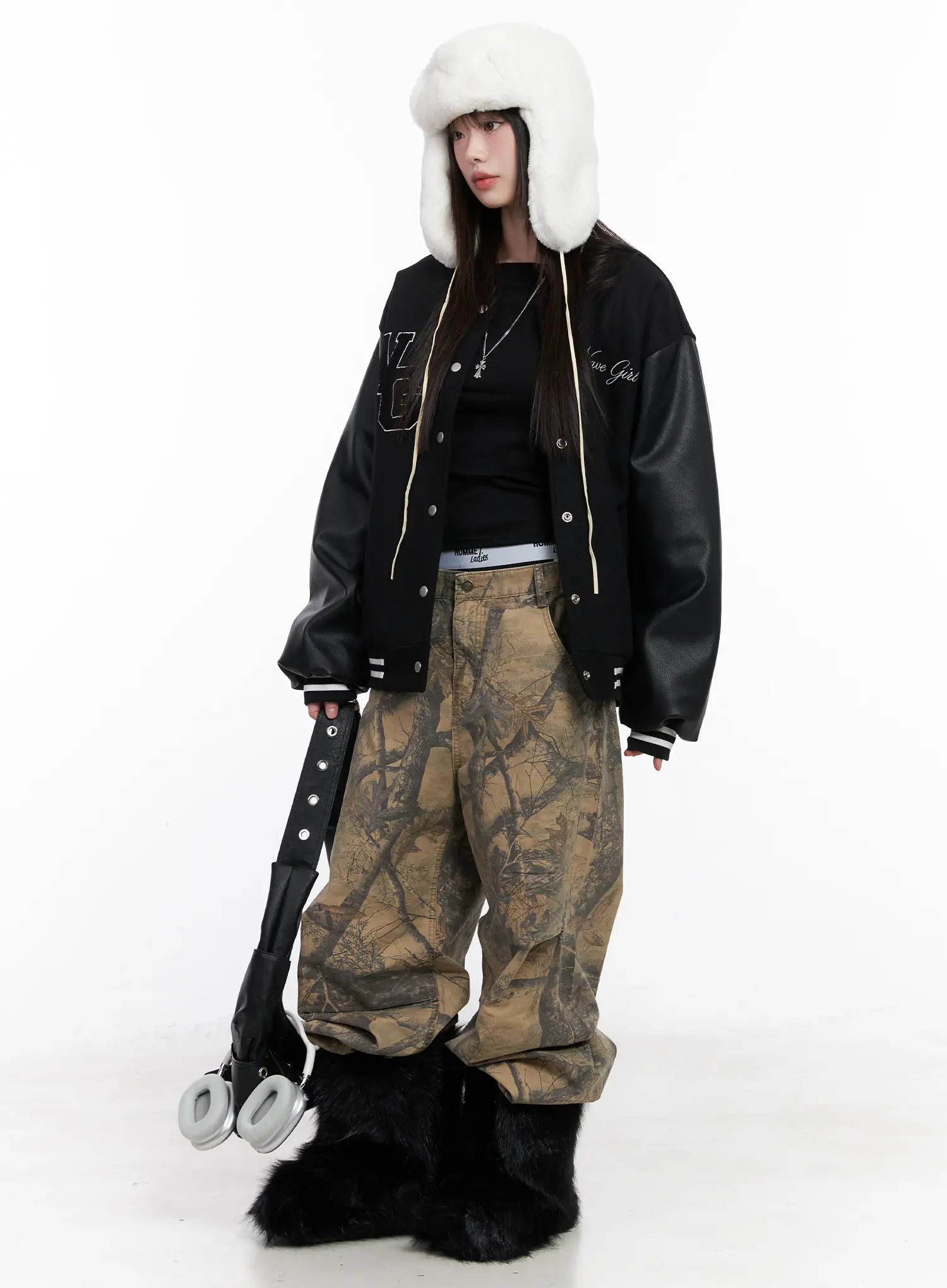 Wave Girl Oversized Varsity Jacket CN510 - Image 8