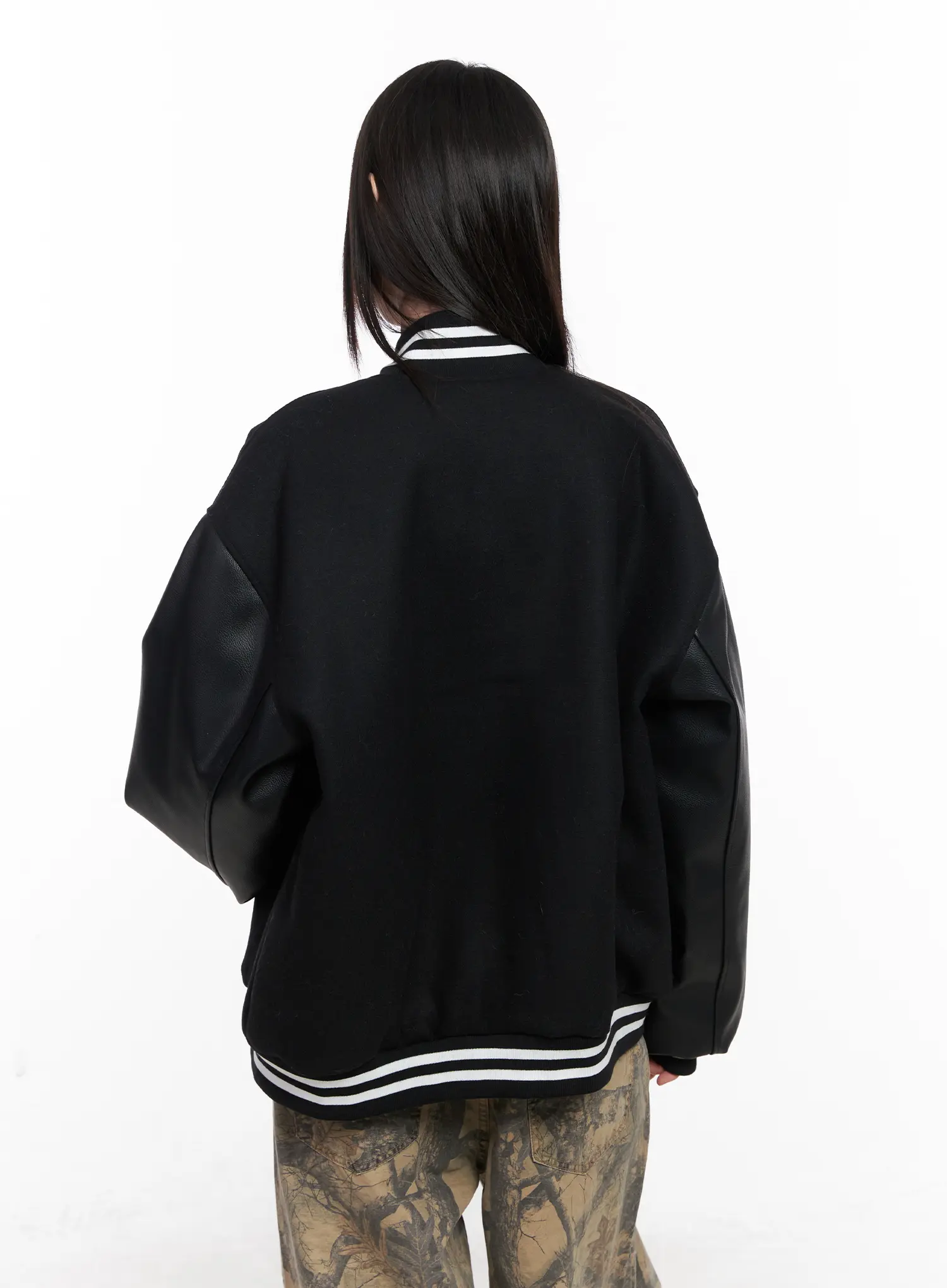 Wave Girl Oversized Varsity Jacket CN510 - Image 9