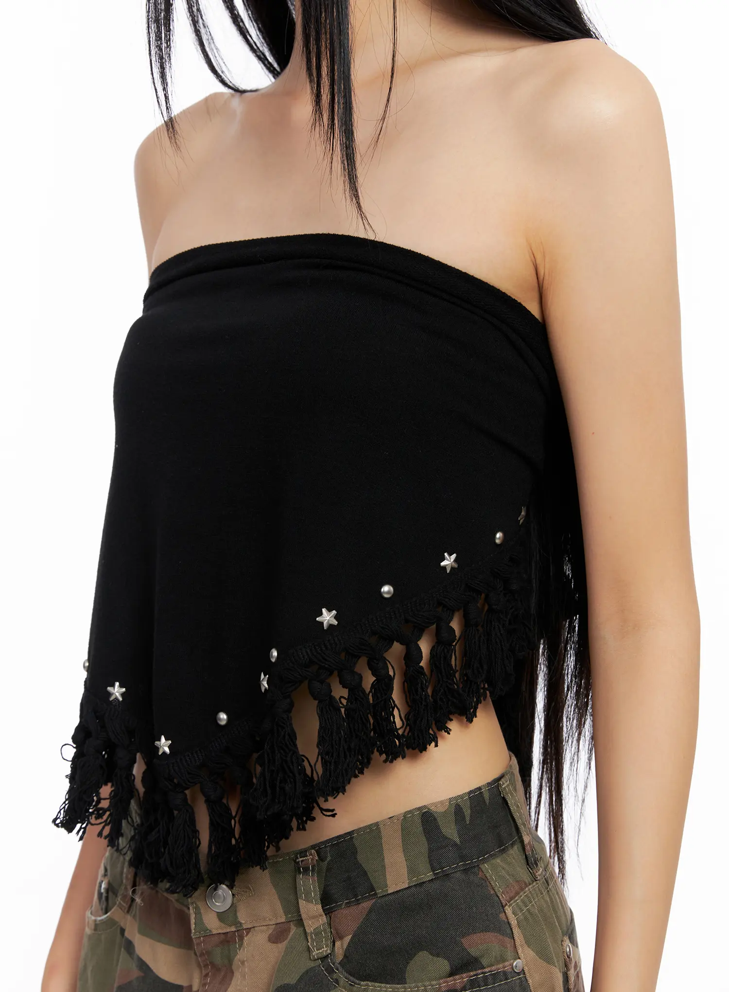 Western Fringe Scarf Strapless Top CS511 - Image 10