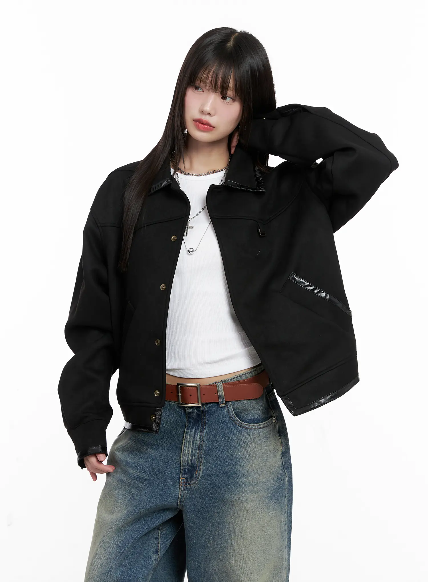 Western Suede Collared Jacket CG518 - Image 10