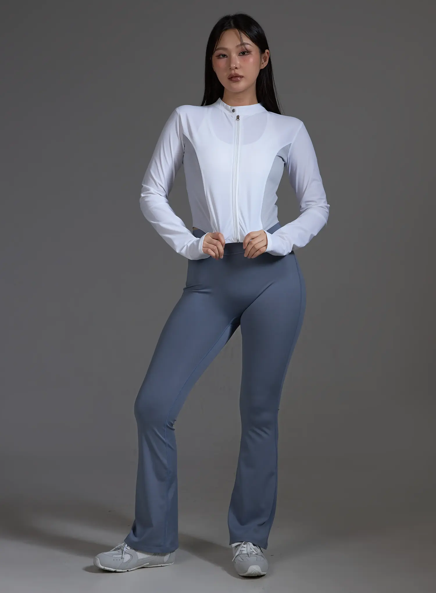 White Contrast Trim Crop Jacket (White) IO517 - Image 9
