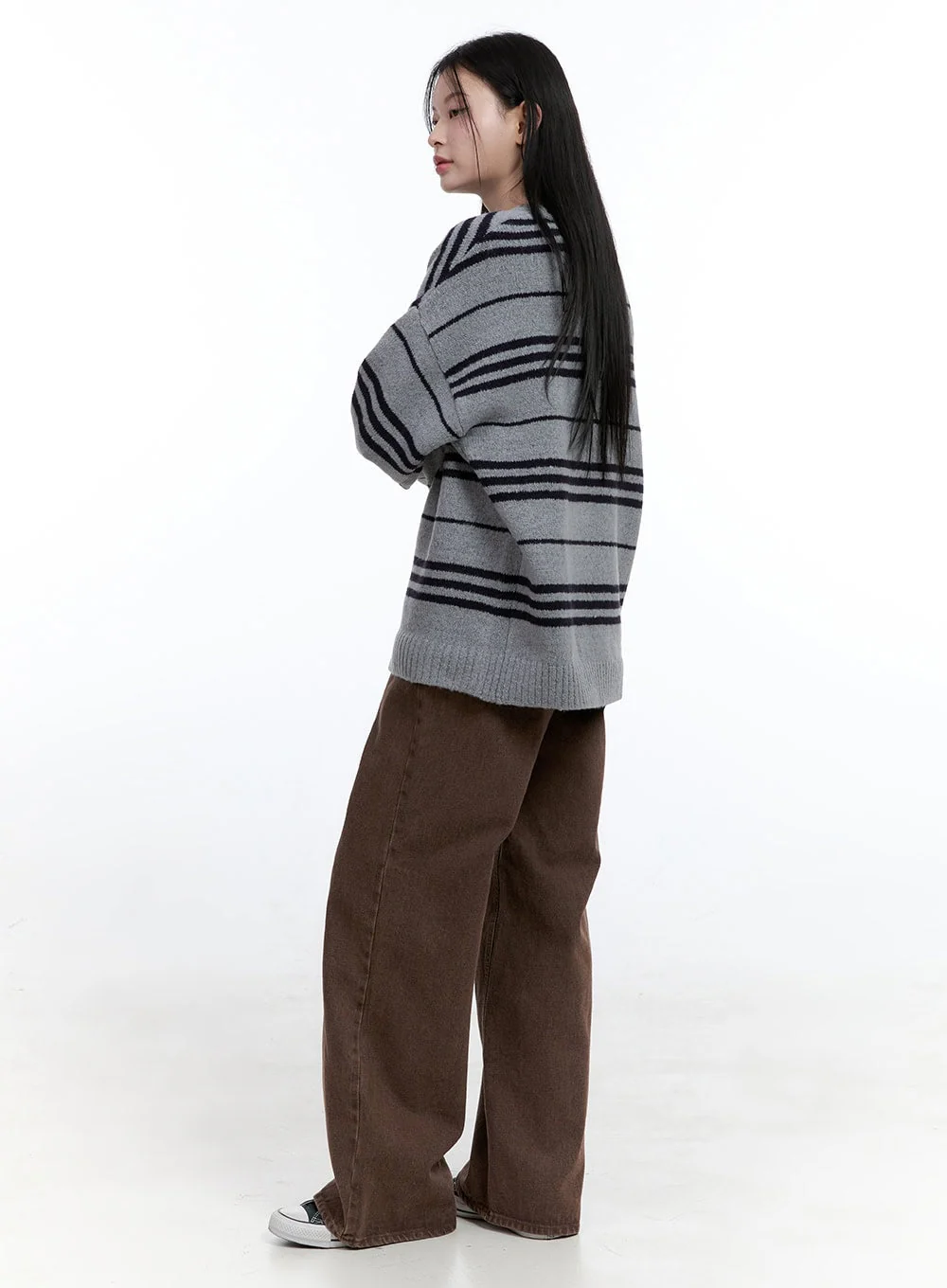 Wide-Fit Solid Cotton Pants OO429 - Image 4