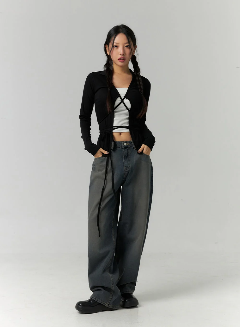 Wide Fit Washed Jeans CN324 - Image 2