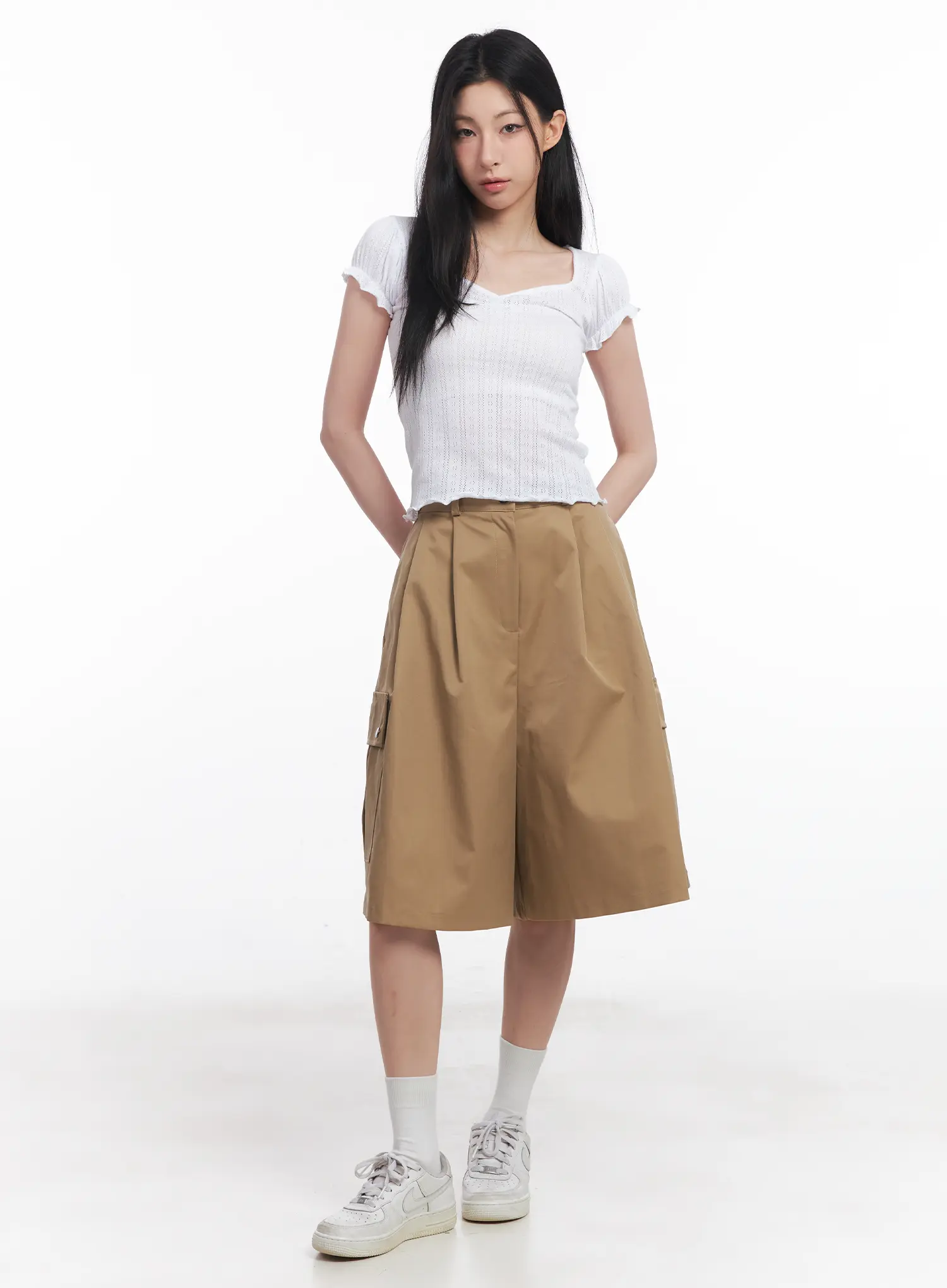 Wide-Leg Cargo Shorts CU510 - Image 3