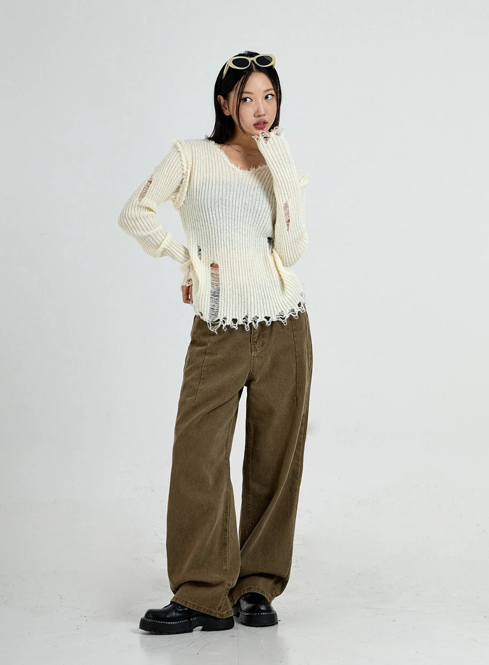 Wide Leg Cotton Pants Unisex CO13 - Image 10