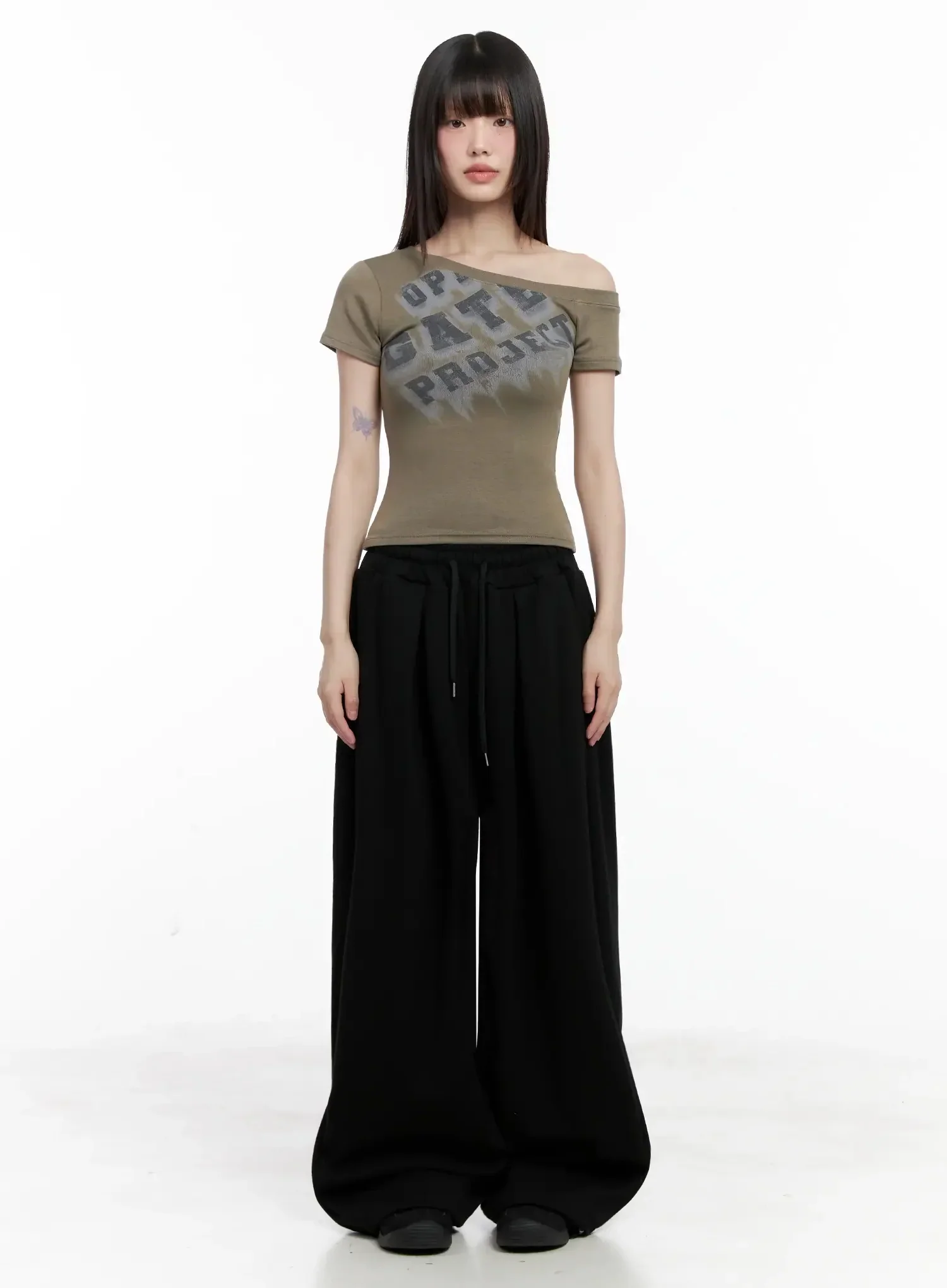 Wide-Leg Drawstring Sweatpants IL528 - Image 5
