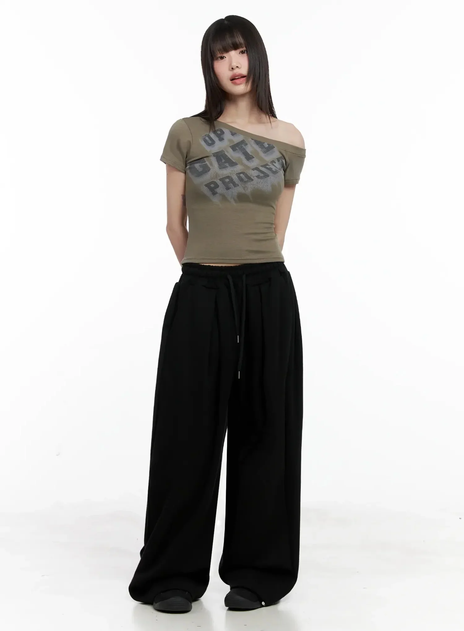 Wide-Leg Drawstring Sweatpants IL528 - Image 6