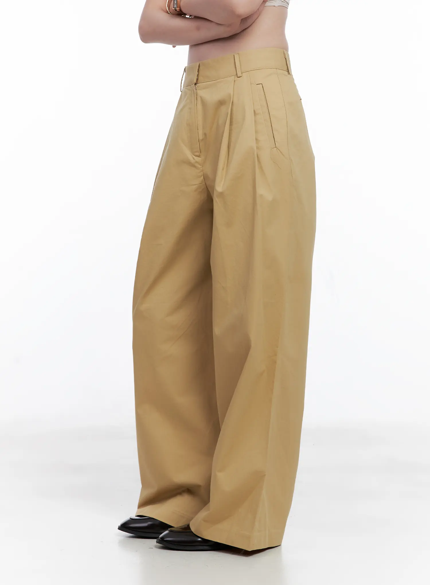 Wide Leg Pintuck Cotton Slacks CG520 - Image 4