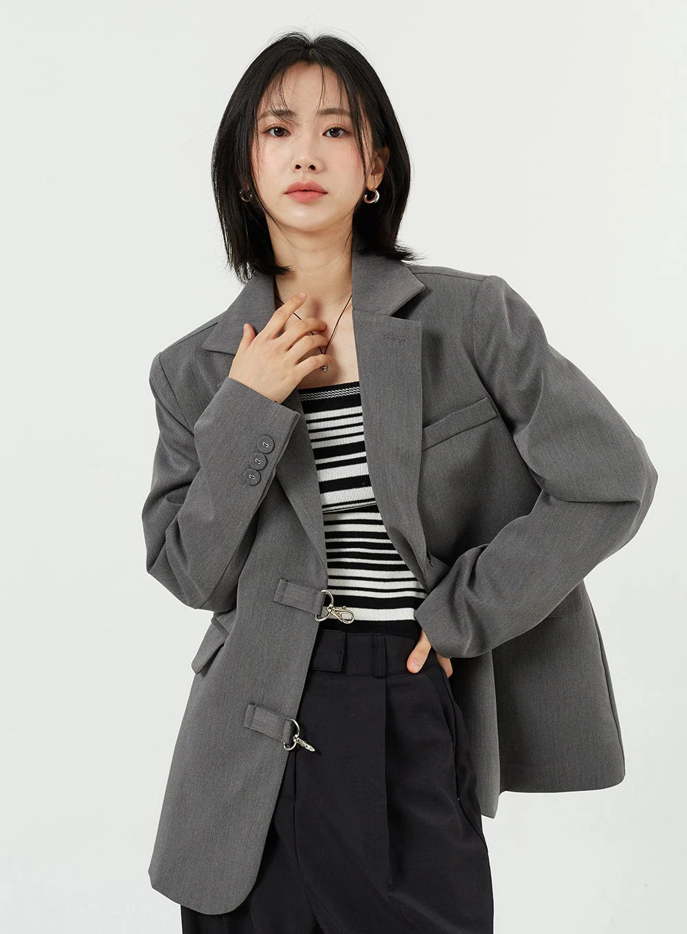 Wide Leg Tailored Pants OM309 - Image 12