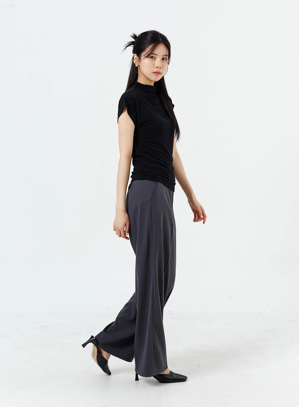 Wide Leg Tailored Pants OM320 - Image 5