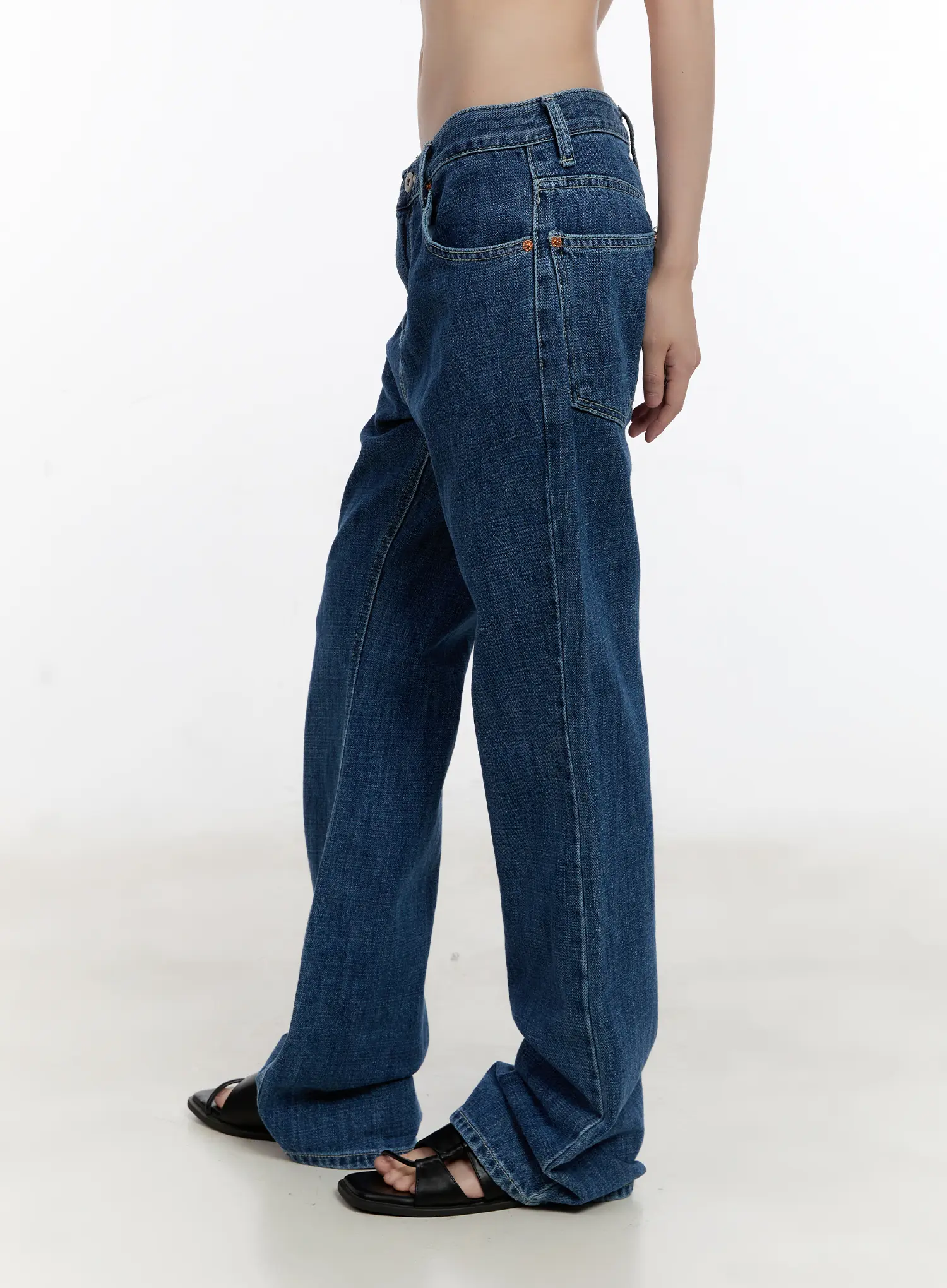 Wonhee Loose Flared Dark-Wash Jeans CL507 - Image 4