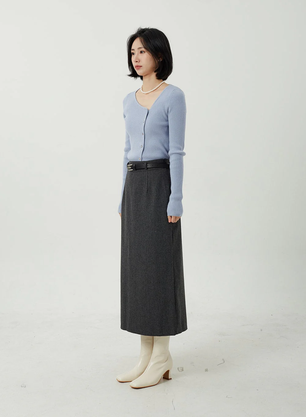 Wool Blend Maxi Skirt OJ310 - Image 15