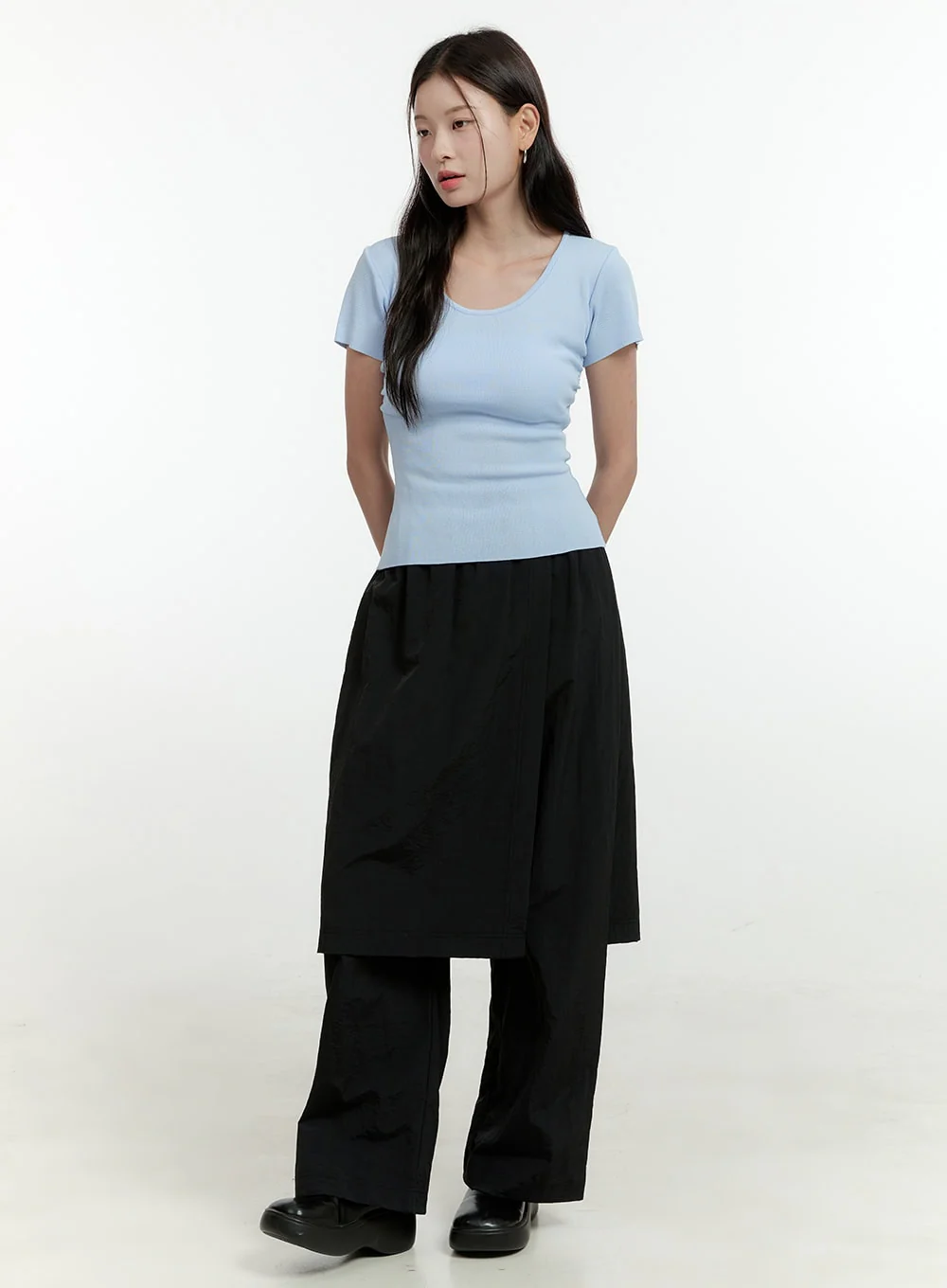 Wrap Midi Skirt with Pants OL430 - Image 7