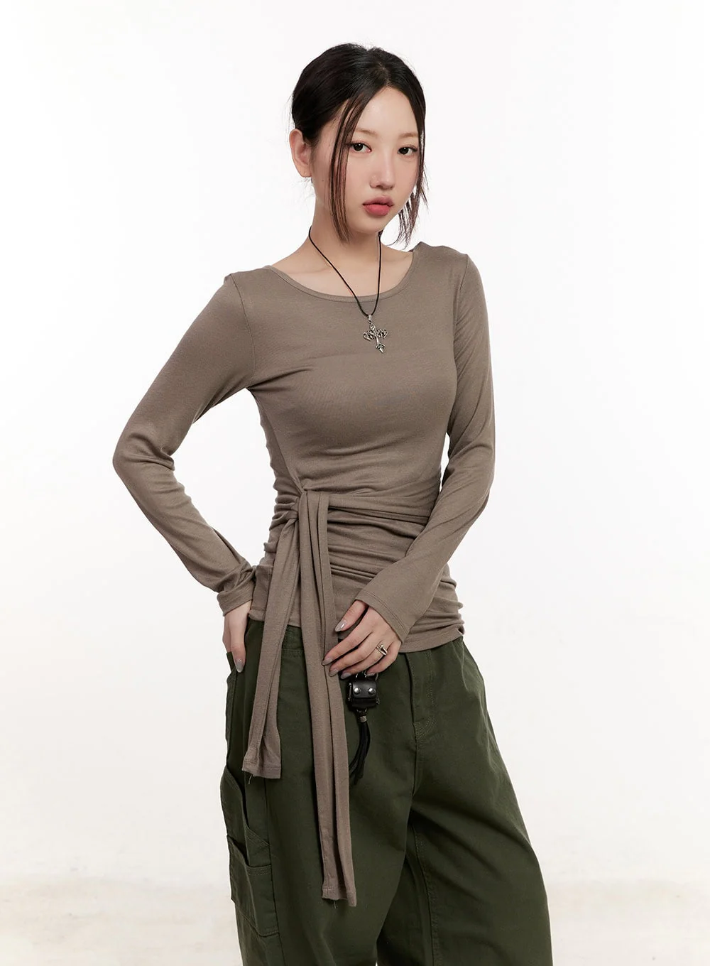Wrap Tie Long-Sleeve Top CM510 - Image 4