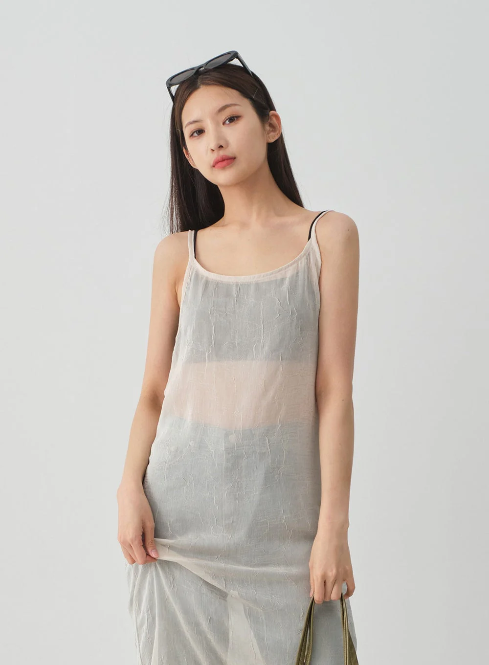 Wrinkle Sheer Cami Maxi Dress CJ08 - Image 10