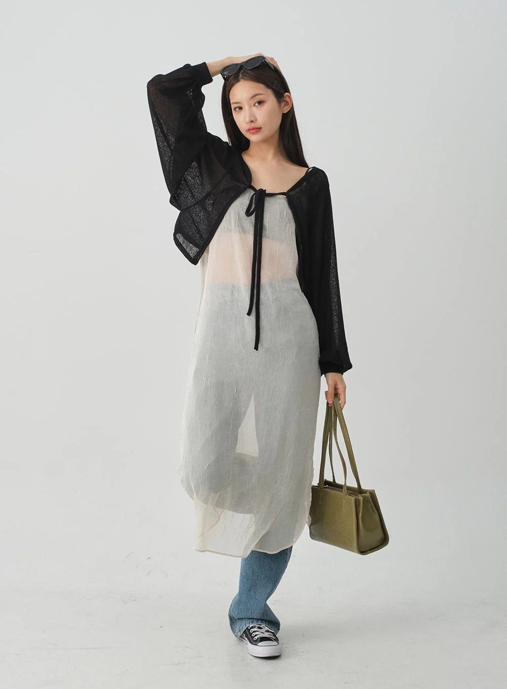Wrinkle Sheer Cami Maxi Dress CJ08 - Image 11