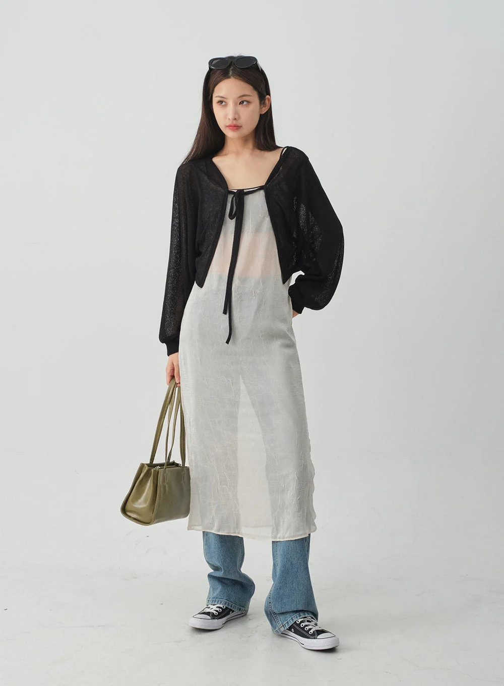 Wrinkle Sheer Cami Maxi Dress CJ08 - Image 7