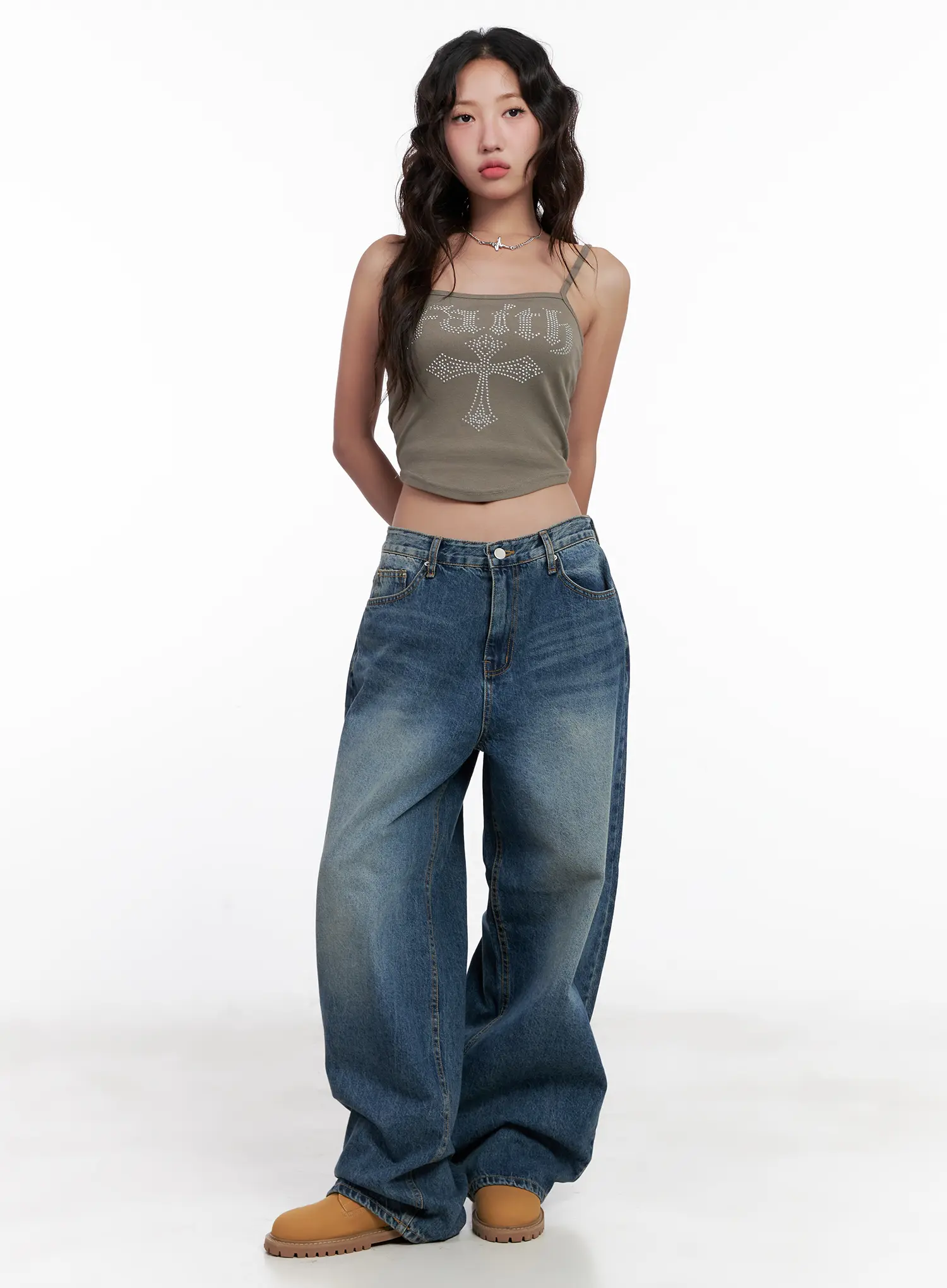 Y2K Cropped Rhinestone Tank CL521 - Image 3