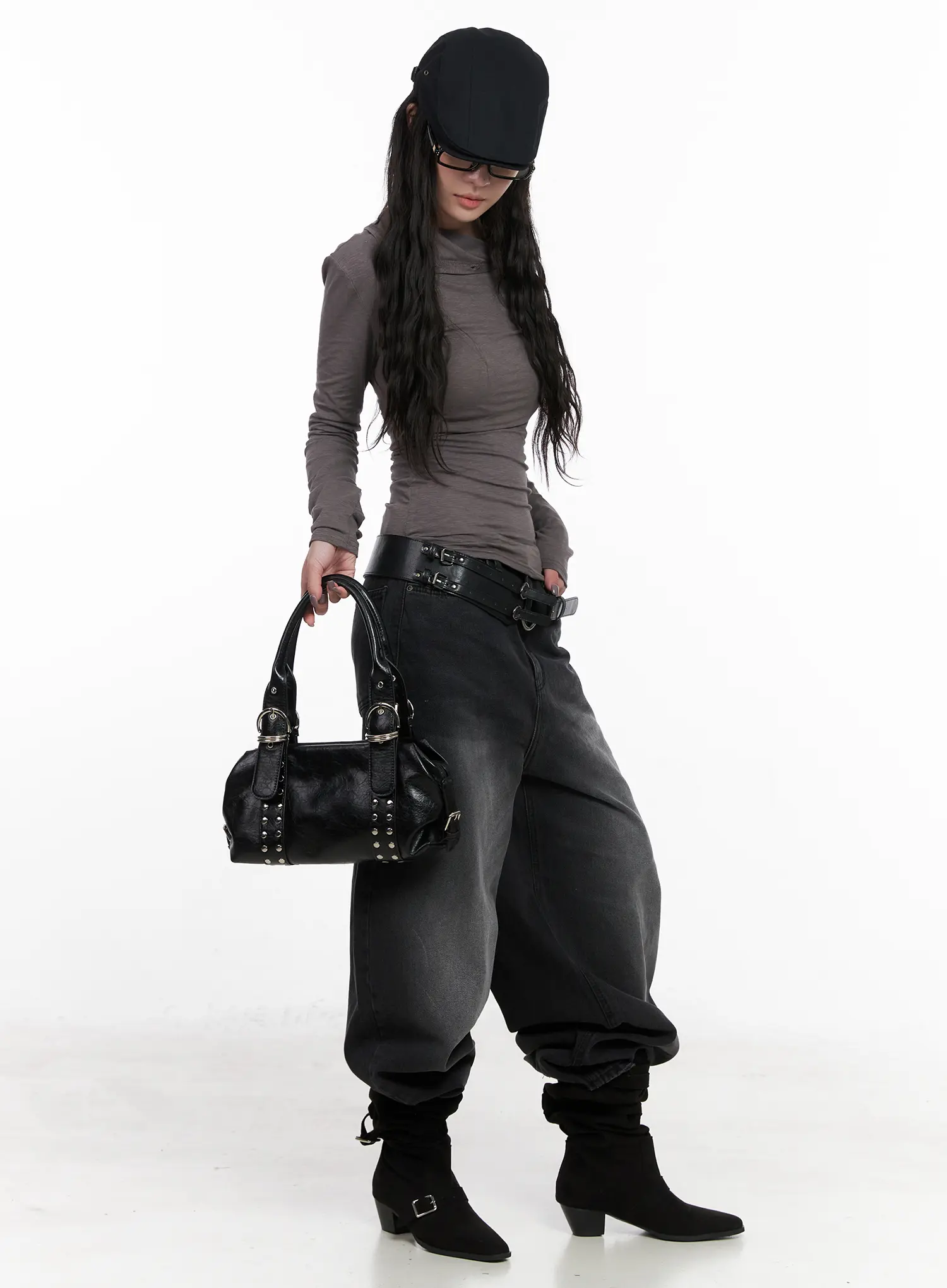Yuji Dark-Washed Baggy Jeans CN513 - Image 8