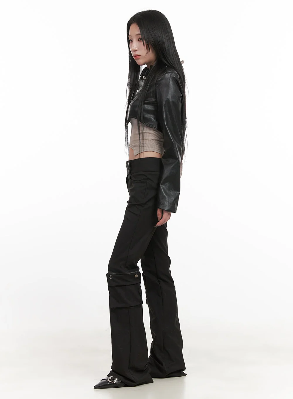 Zip-Up Halter-Neck Crop Top CJ516 - Image 6
