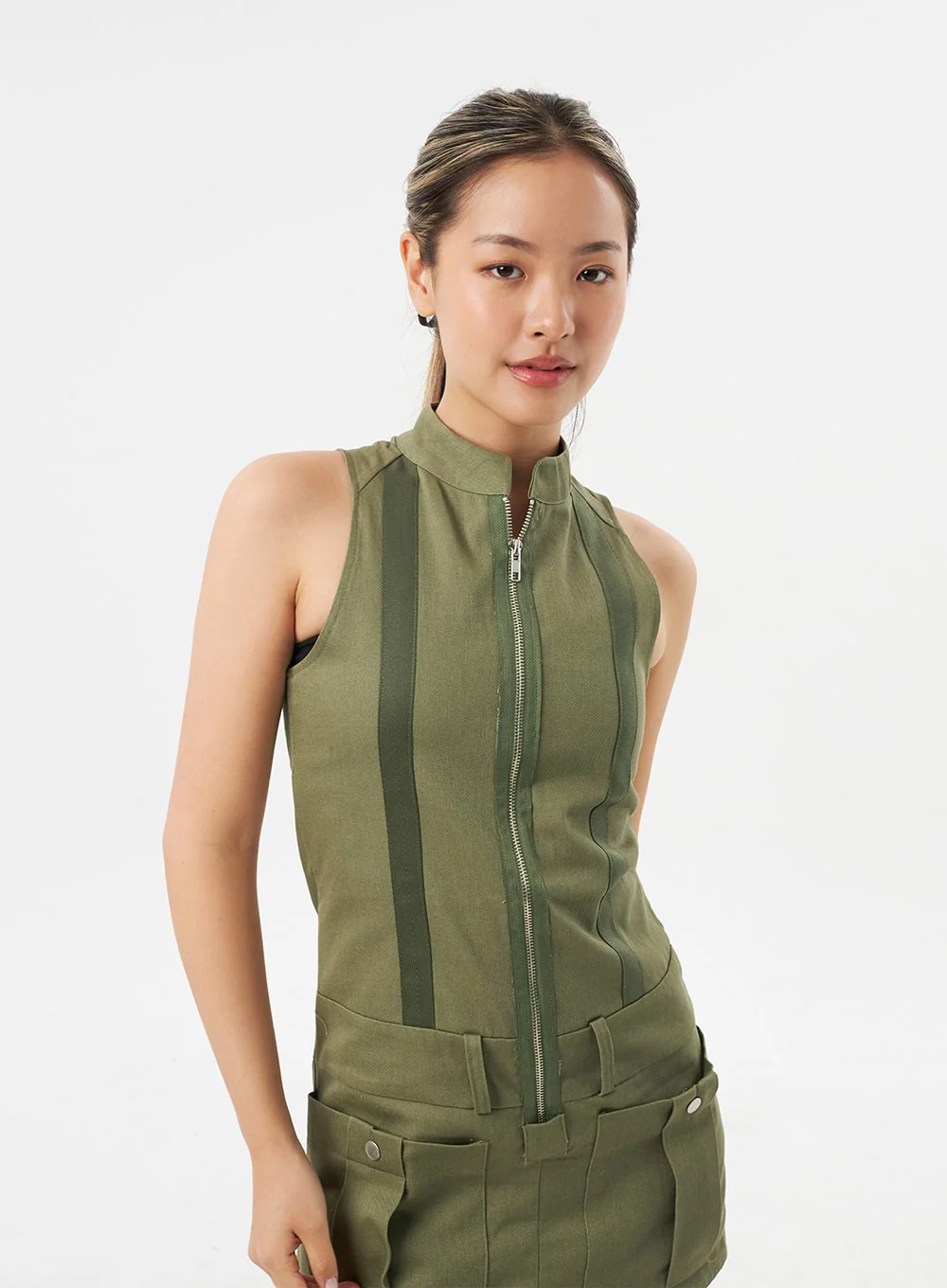 Zip-Up Mini Dress CU302 - Image 2