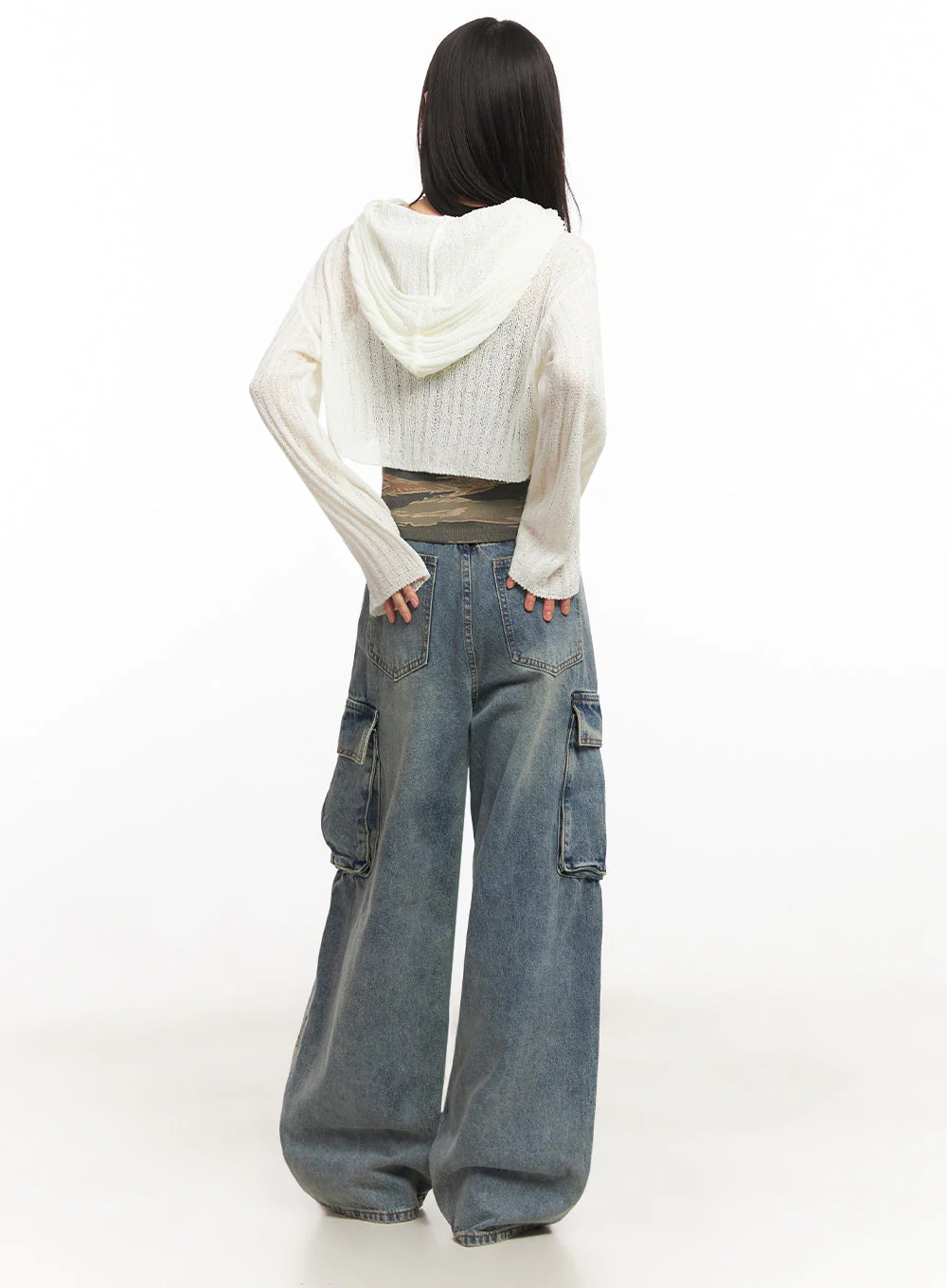 Zip-Up Sheer Hooded Cardigan IA528 - Image 12